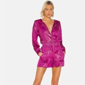 KENDALL + KYLIE X REVOLVE Liquid Shine Hooded Romper in Fuschia